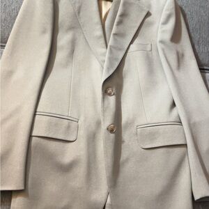 Men's Single-Breasted Cream Sport Coat Blazer